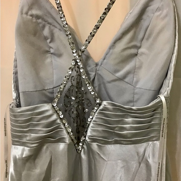Silver dress by Alyce Designs-B-Dazzle line - Picture 4 of 7